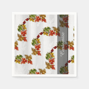 Herbst verlässt Muster-Weiß-Servietten Serviette