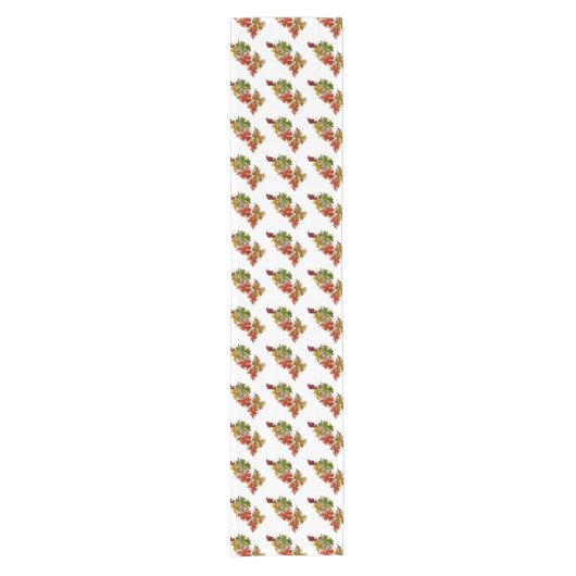 Herbst verlässt Muster White Table Runner Kurzer Tischläufer (Vorderseite)