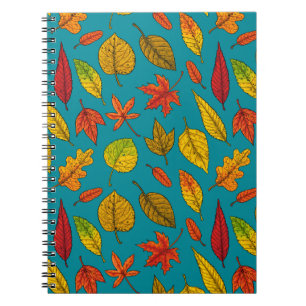 Herbst verlässt Notizbuch Notizblock