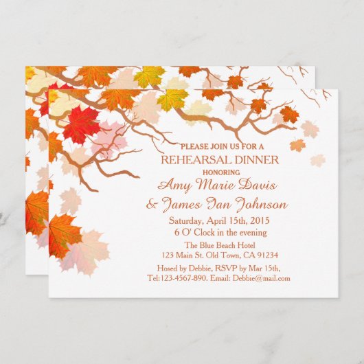 Herbst verlässt Probe Abendessen lädt Herbst 2002  Einladung (Vorne/Hinten)