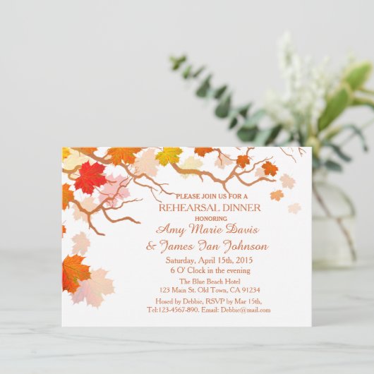 Herbst verlässt Probe Abendessen lädt Herbst 2002 Einladung (Stehend Vorderseite)