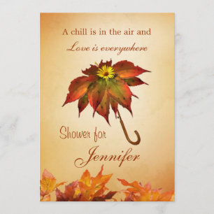 Herbst verlässt Regenschirm Brautparty einzuladen Einladung