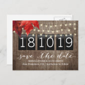 Herbst verlässt rustikale Hochzeit im Herbst Save Ankündigungspostkarte (Vorne/Hinten)