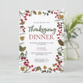 Herbst verlässt rustikales Erntedank Einladung (Stehend Vorderseite)