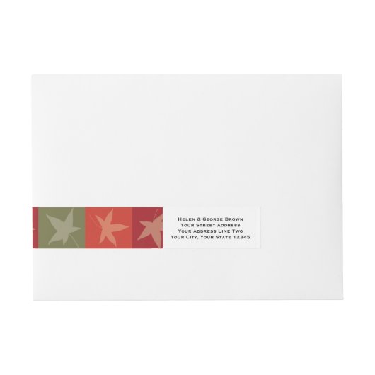 Herbst verlässt Schachbrett Rundum-Adressaufkleber (Vorderseite)