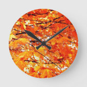 Herbst verlässt Wall-Uhr Runde Wanduhr (Vorderseite)