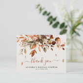 Herbst Verliess Rustikales Brautparty Vielen Dank Postkarte (Stehend Vorderseite)
