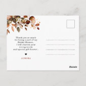 Herbst Verliess Rustikales Brautparty Vielen Dank Postkarte (Rückseite)