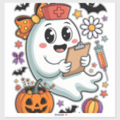 Herbst Vibes Ghost Nurse Herbst Aufkleber (Blatt)