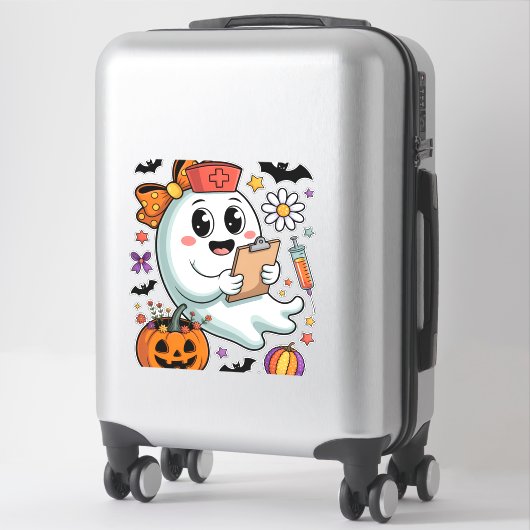 Herbst Vibes Ghost Nurse Herbst Aufkleber (Koffer)
