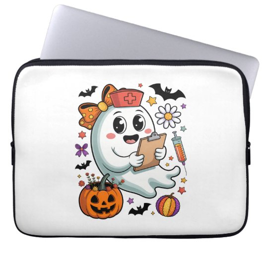 Herbst Vibes Ghost Nurse Herbst Laptopschutzhülle (Vorderseite)