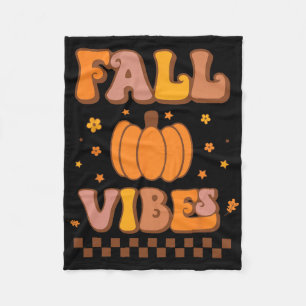 Herbst Vibes Vintag Groovy Herbstsaison rückwärts Fleecedecke