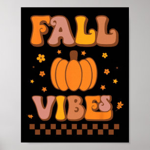 Herbst Vibes Vintag Groovy Herbstsaison rückwärts Poster