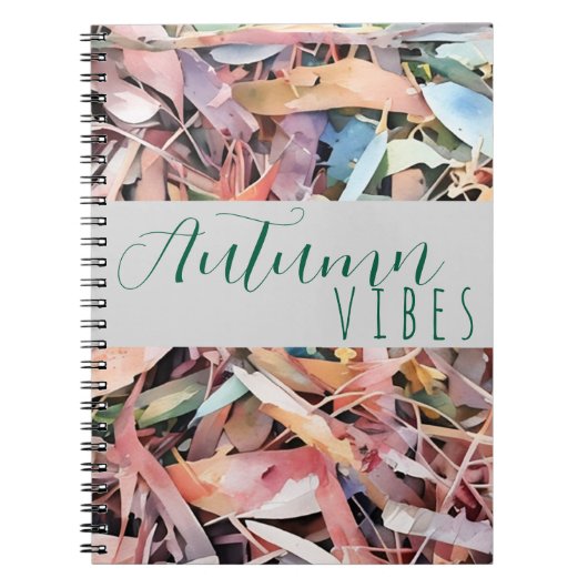 Herbst Vibes Watercolor Leaf Spiral Notebook Notizblock (Vorderseite)