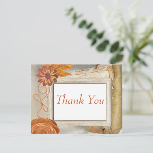 Herbst Vielen Dank Postkarte (Stehend Vorderseite)