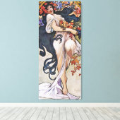 Herbst (vier Jahreszeiten), Alphonse Mucha Canvas Leinwanddruck (Insitu (Holzboden))