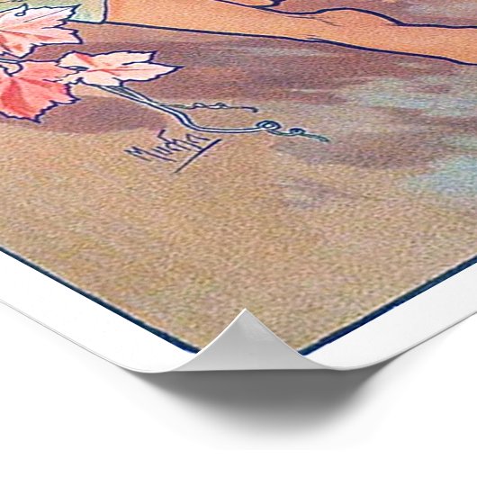 Herbst (vier Jahreszeiten), Alphonse Mucha Poster (Ecke)