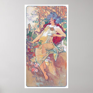 Herbst (vier Jahreszeiten), Alphonse Mucha Poster