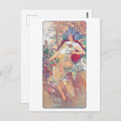 Herbst (vier Jahreszeiten), Alphonse Mucha Postkarte (Vorne/Hinten)