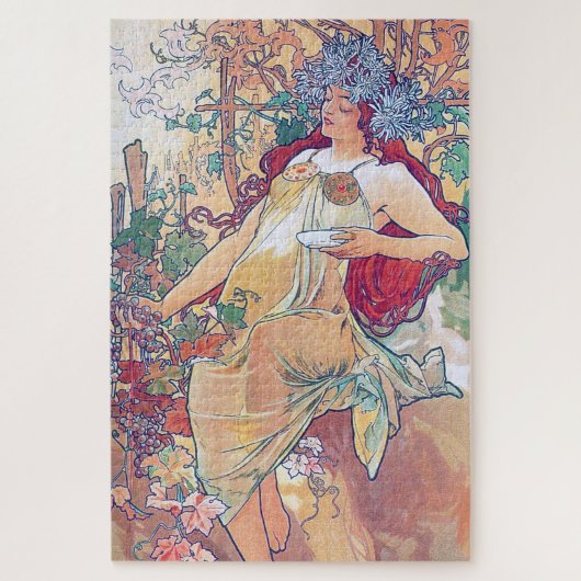 Herbst (vier Jahreszeiten), Alphonse Mucha Puzzle (Vertikal)