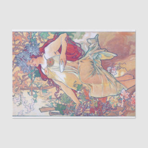 Herbst (vier Jahreszeiten), Alphonse Mucha Seidenpapier