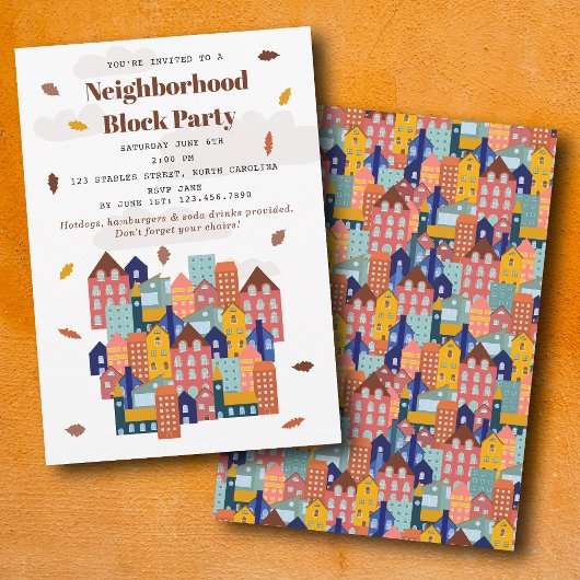 Herbst-Viertel-Blockparty Einladung