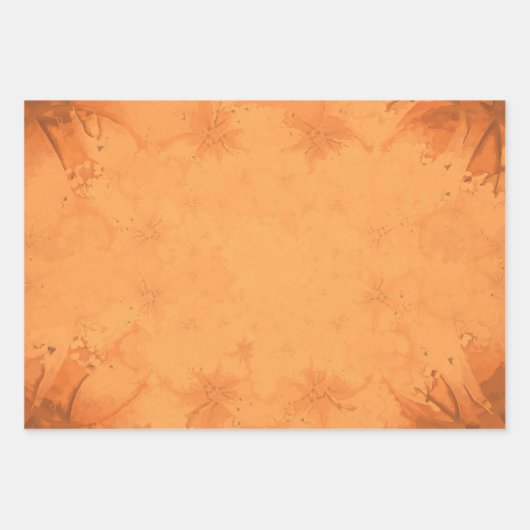 Herbst Viktorianisch-braunes Orangenmuster Geschenkpapier Set (Vorderseite 2)