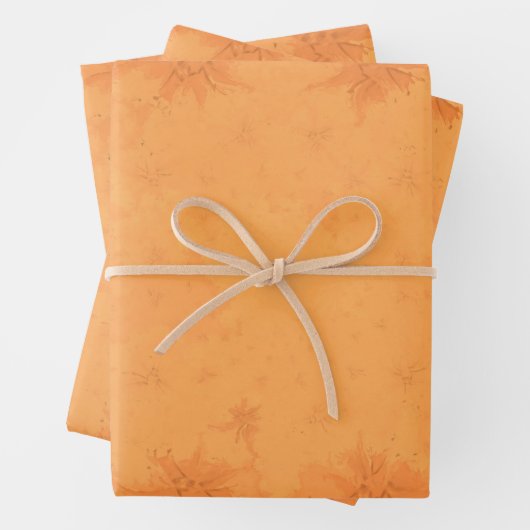 Herbst Viktorianisch-braunes Orangenmuster Geschenkpapier Set (Beispiel)
