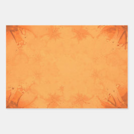 Herbst Viktorianisch-braunes Orangenmuster Geschenkpapier Set