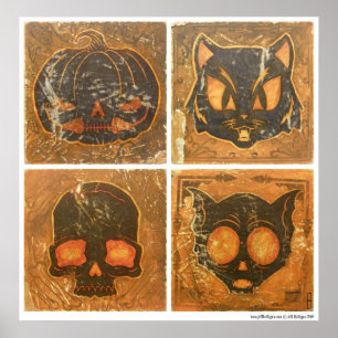 Herbst Vintag Halloween Poster