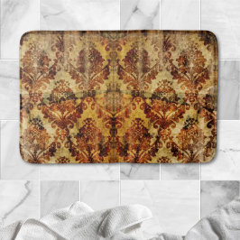 Herbst Vintag Rustikaler Orangenbrauen Damast Badematte