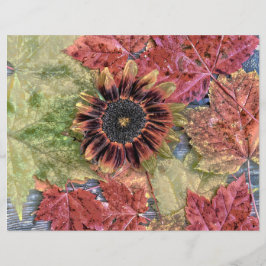 Herbst Vintag Sonnenblumen Rustikal-braune Ahorn-B