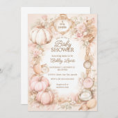 Herbst Vintage Kürbis-Babydusche Einladung (Vorne/Hinten)