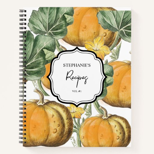 Herbst Vintage Pumpkins Erntedank Rezept Notizblock (Vorderseite)