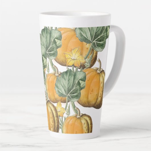 Herbst Vintage Pumpkins Milchtasse (Rechte Ecke)