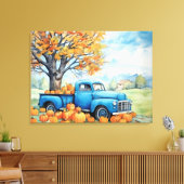 Herbst Vintager Lieferwagen und Pumpkins 32x24 Leinwanddruck (Insitu (Wohnzimmer))