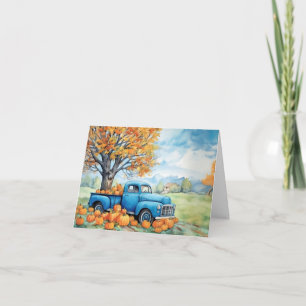 Herbst Vintager Lieferwagen und Pumpkins Leere