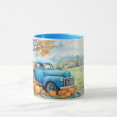Herbst Vintager Lieferwagen und Pumpkins Tasse (Zentrum)
