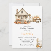 Herbst Vintager LKW mit Pumpkins House Wedding