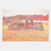 Herbst Vintager Retro-Rustikaler Truck Geschenkpapier Set (Vorderseite)