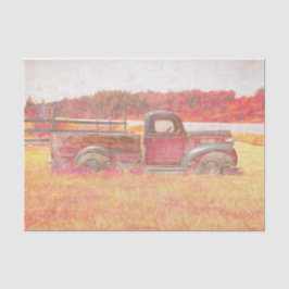 Herbst Vintager Retro-Rustikaler Truck Seidenpapier