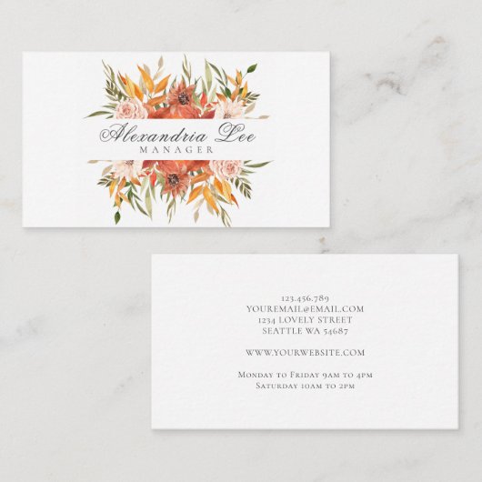 Herbst Visitenkarte (Vorne/Hinten)