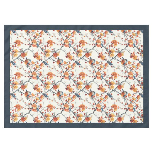 Herbst Vögel und Blüten Tablett für gemütlichen He Tischdecke (Vorderseite (Horizontal))