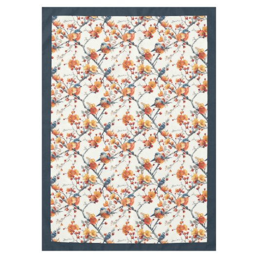 Herbst Vögel und Blüten Tablett für gemütlichen He Tischdecke (Vorderseite)