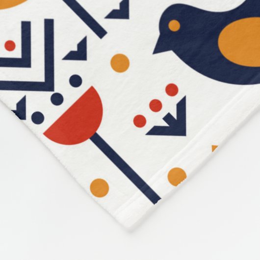 Herbst-Vogel-Volkskunst-Muster Fleecedecke (Ecke)