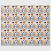 Herbst-Vogel-Volkskunst-Muster Geschenkpapier (Flach)