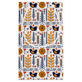 Herbst-Vogel-Volkskunst-Muster Kleine Geschenktüte (Rückseite)