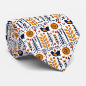 Herbst-Vogel-Volkskunst-Muster Krawatte (Gerollt)