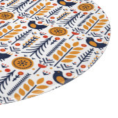Herbst-Vogel-Volkskunst-Muster Schneidebrett (Ecke)