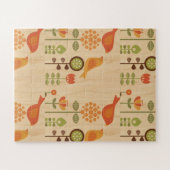 Herbst-Vogel-Volkskunst Puzzle (Horizontal)